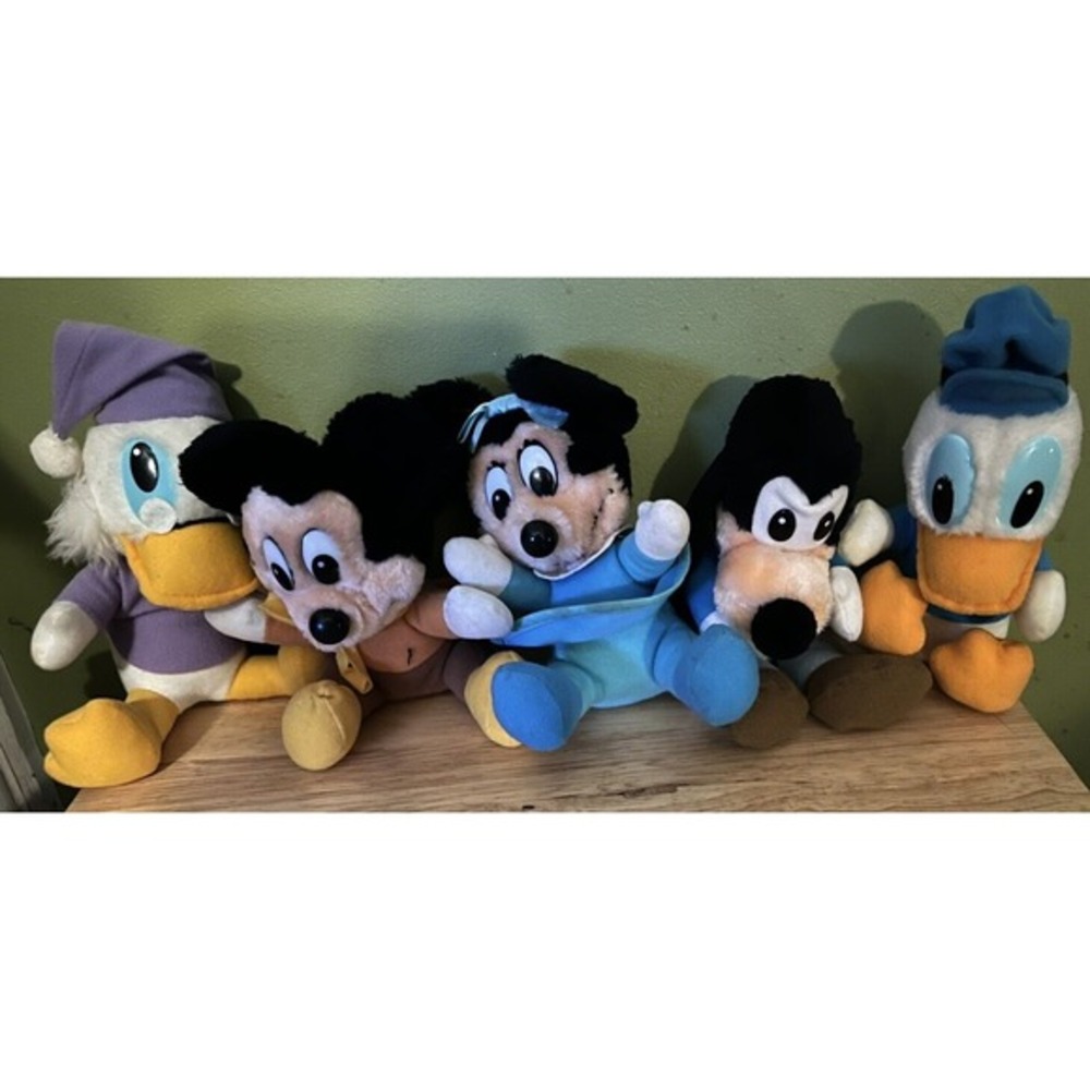 1984 Lot Of 5 MICKEY'S CHRISTMAS CAROL Plush Mickey Minnie Goofy Donald Scrooge